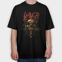Slayer Skull Flames Crosses 5, Tricou Oversize Barbati (Unisex)
