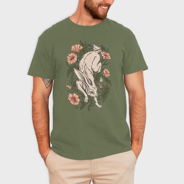 Hare Rabbit Ivy Flowers, Tricou Barbati (Unisex)