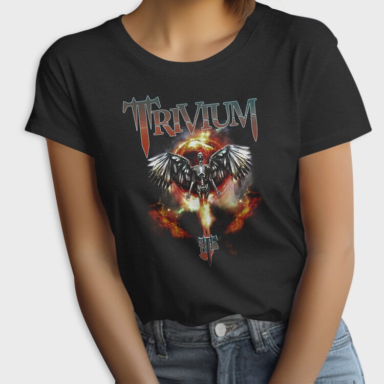 Trivium Skeleton Wings Flames 2, Tricou Femei