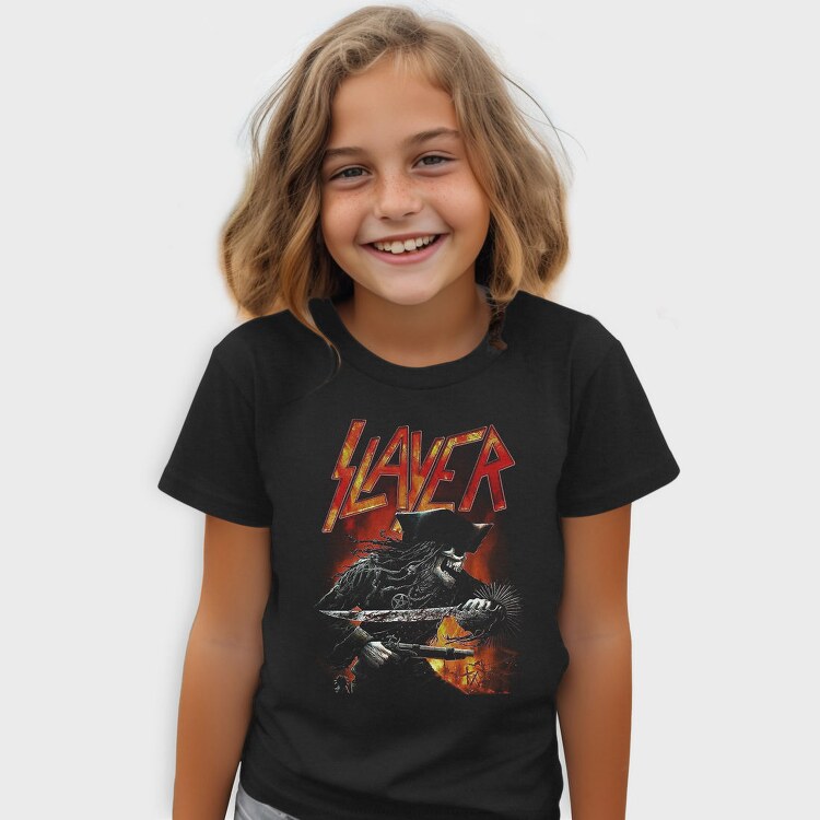 Slayer Flames Pentagram Eyes, Tricou Copii