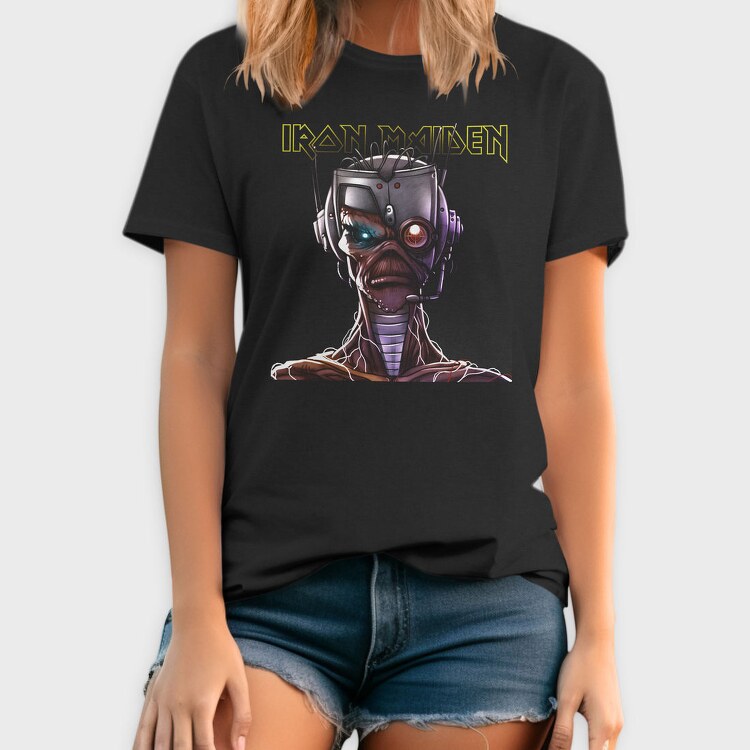 Iron Maiden Robot Face, Tricou Barbati (Unisex)