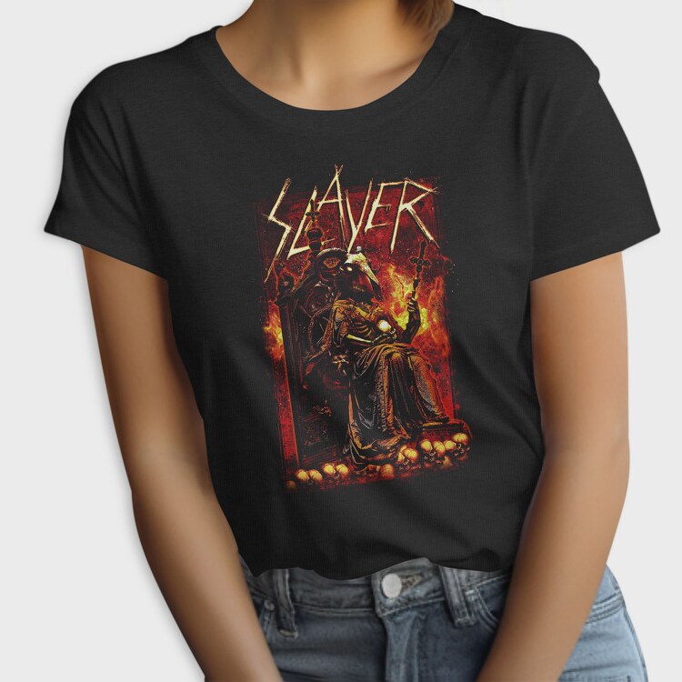 Slayer Skull Flames Crosses 2, Tricou Femei