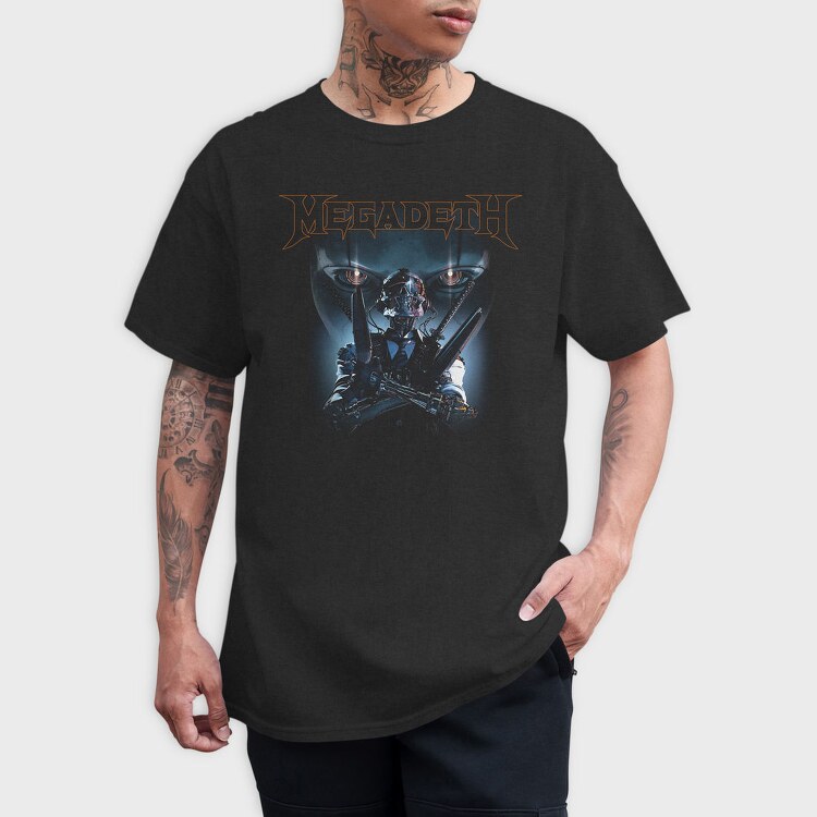 Megadeth Robot Face Eyes, Tricou Barbati (Unisex)
