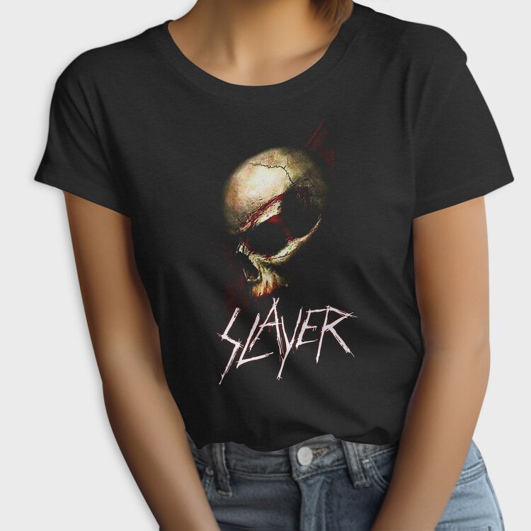 Slayer Skull Flames Crosses 4, Tricou Femei