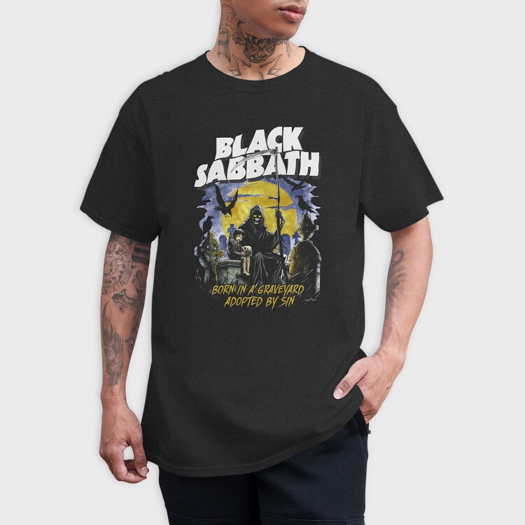Black Sabbath Graveyard Sin, Tricou Barbati (Unisex)