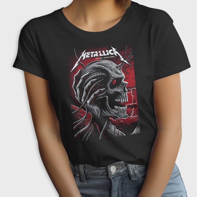 Metallica Skull Red Eyes, Tricou Femei