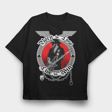 Born To Lose Guitarist Rock Ribbons, Tricou Oversize Barbati (Unisex)