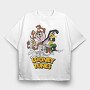 Looney Tunes Party Ride, Tricou Oversize Barbati (Unisex)