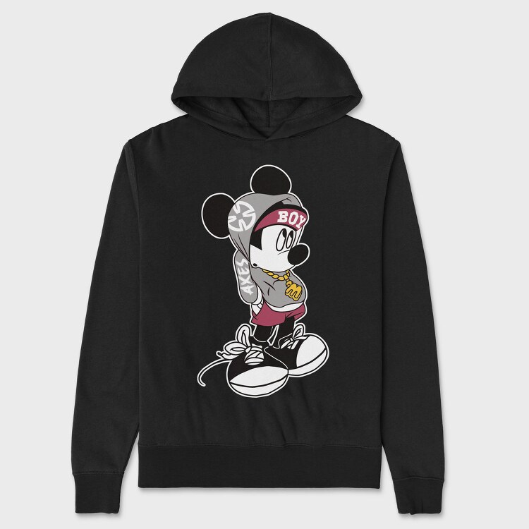 Mickey Mouse Boy Style Urban Art, Hanorac Oversize Barbati (Unisex)