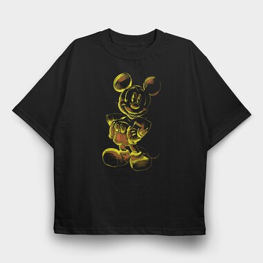 Mickey Mouse Flame Art, Tricou Oversize Barbati (Unisex)