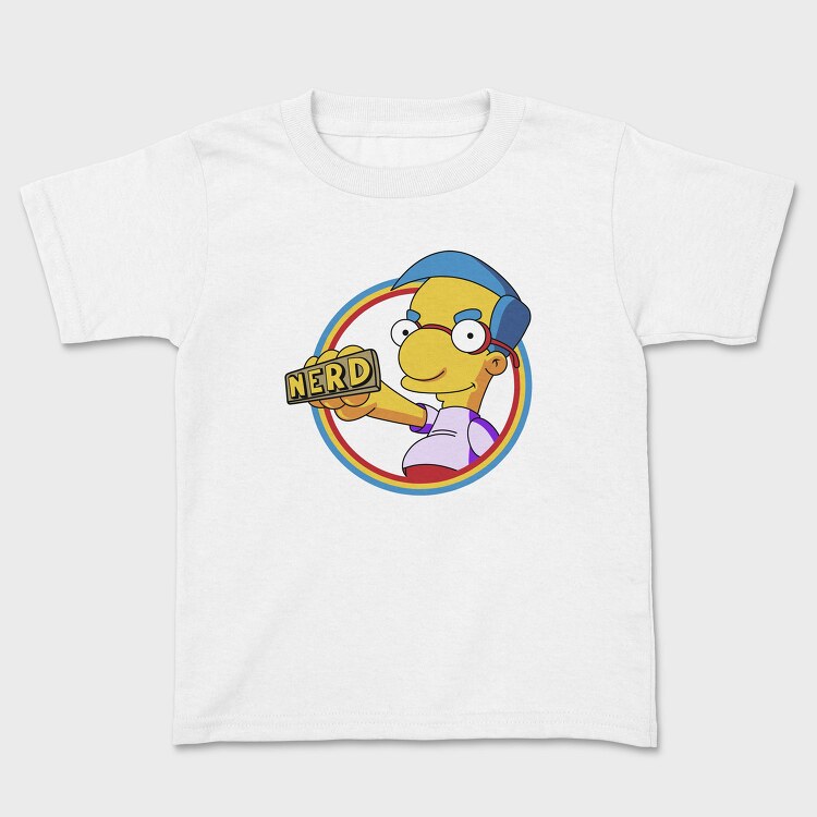Nerd Simpson Headphones Nerd Tag, Tricou Copii