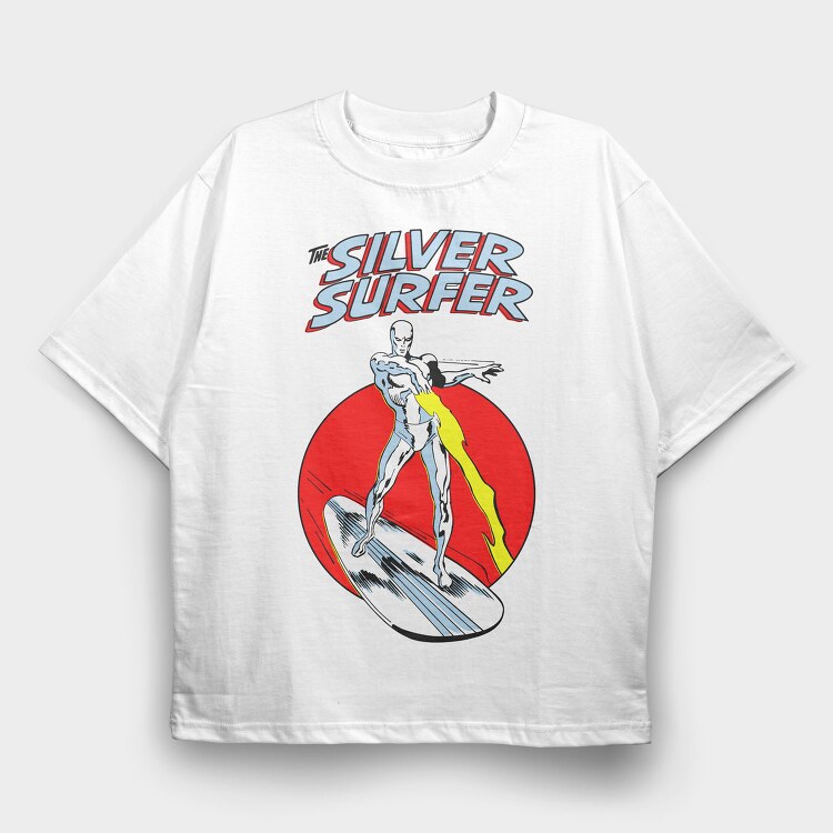 Silver Surfer Red Circle Sky, Tricou Oversize Barbati (Unisex)