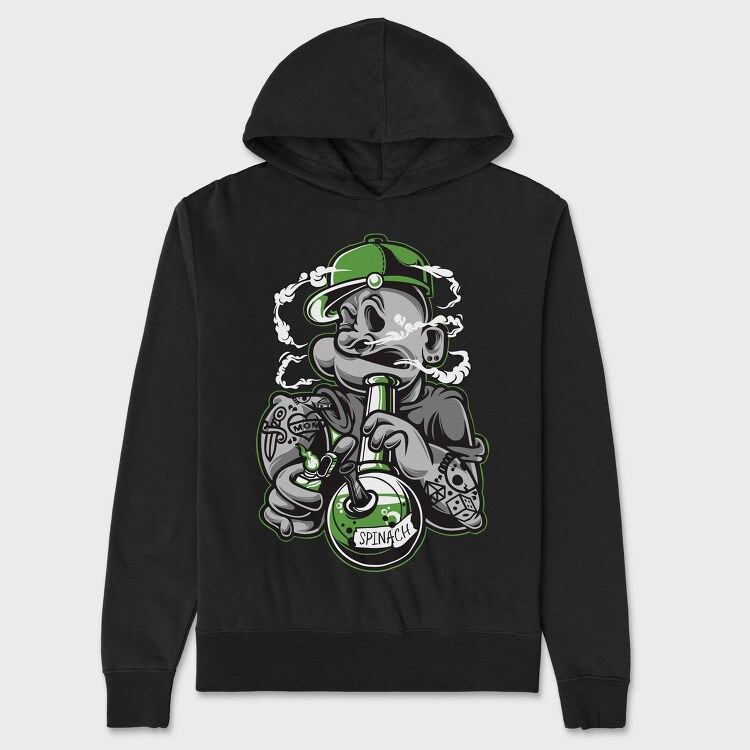 Spinach Monster Smoke Urban Art, Hanorac Oversize Barbati (Unisex)