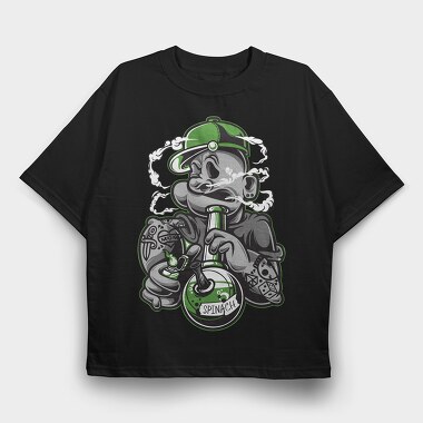Spinach Monster Smoke Urban Art, Tricou Oversize Barbati (Unisex)
