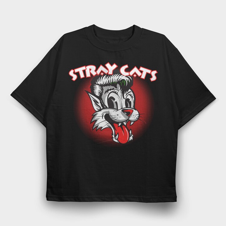 Stray Cats Red Eyes Animal Eyes, Tricou Oversize Barbati (Unisex)