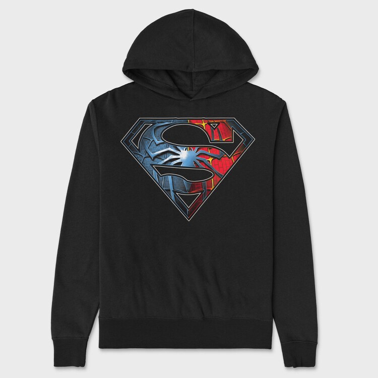 Superman Spiderman Crossed Suit Eyes, Hanorac Oversize Barbati (Unisex)