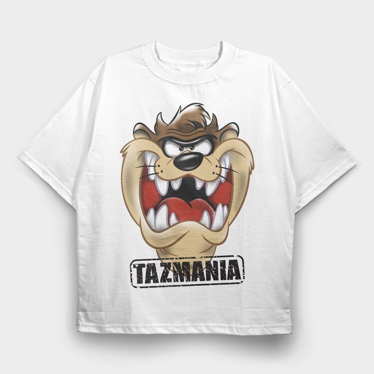 Tazmania Taz Anger Animal Eyes, Tricou Oversize Barbati (Unisex)