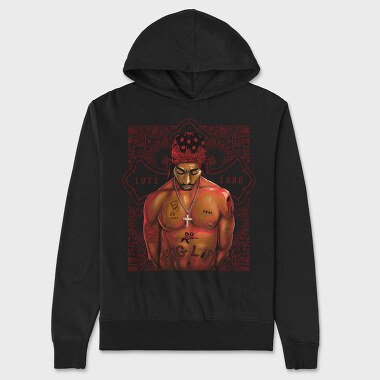 Tupac Tribute Paisley Tattoo 1971 1996, Hanorac Oversize Barbati (Unisex)