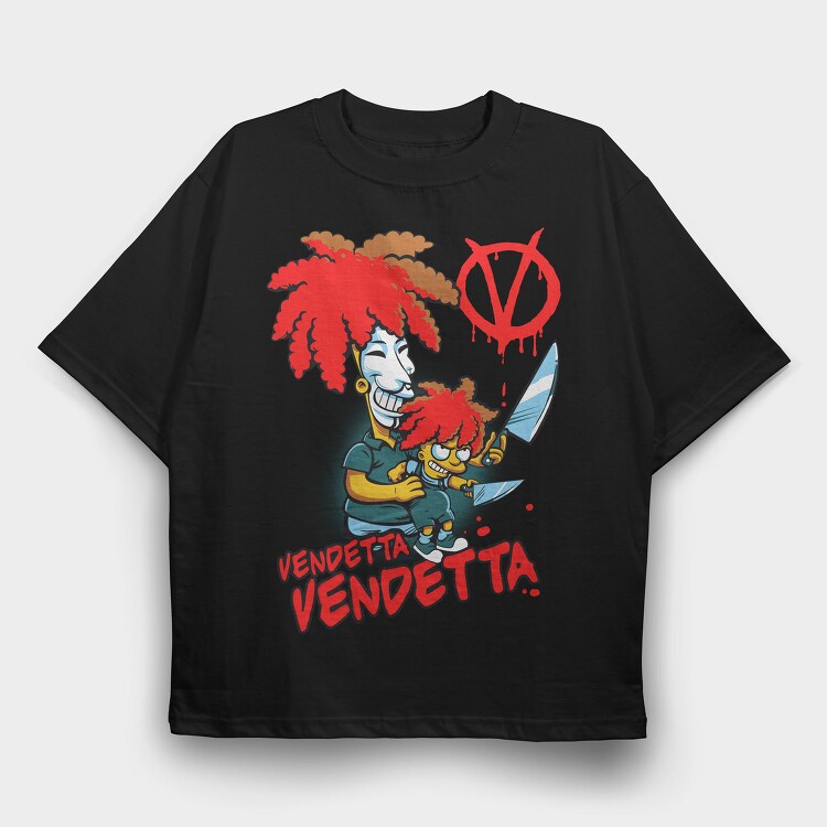 Venetian Mask Knife Simpsons Vendetta, Tricou Oversize Barbati (Unisex)