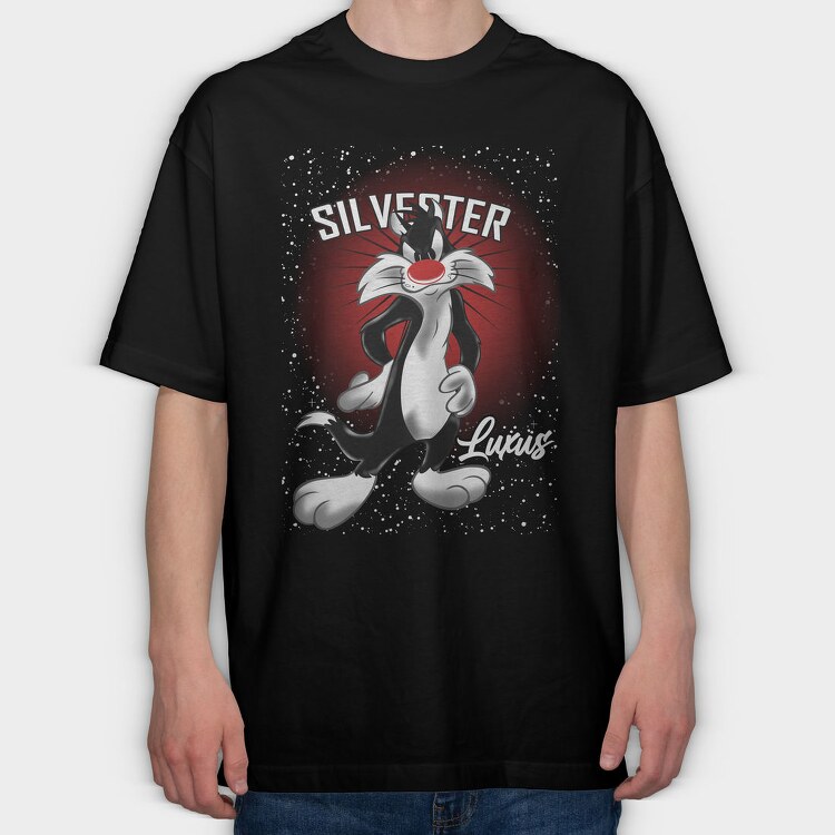 Silverster Sly Eyes Red, Tricou Oversize Barbati (Unisex)