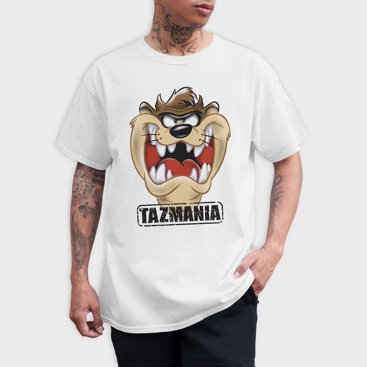 Tazmania Taz Anger Animal Eyes, Tricou Barbati (Unisex)