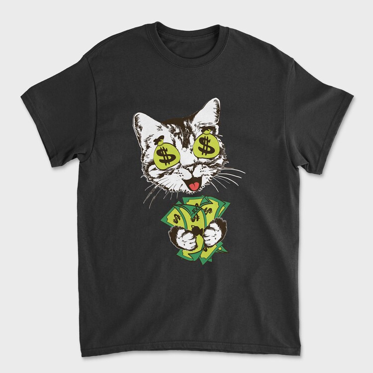 Money Cat, Tricou Barbati (Unisex)