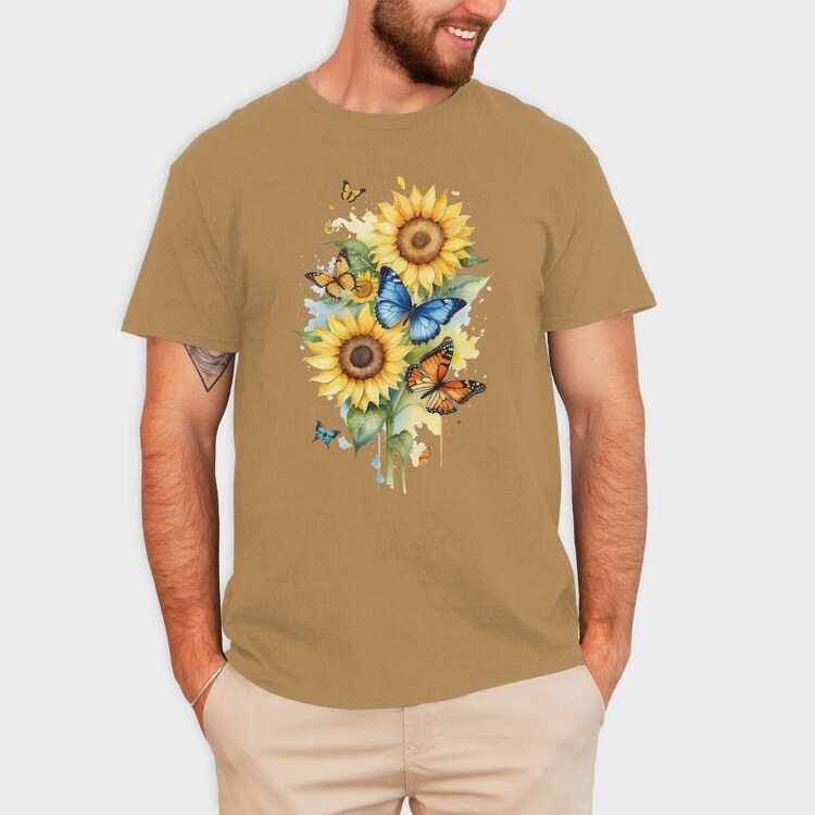 Sunflower Butterfly, Tricou Barbati (Unisex)
