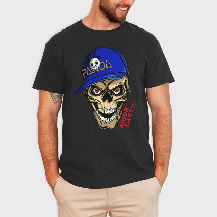 Skull Panda Cap Red Eyes Cast 99, Tricou Barbati (Unisex)
