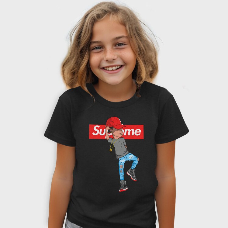 Supreme Money Gangster Gun Urban Art 99, Tricou Copii