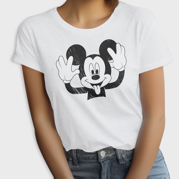 Mickey Mouse Waving Urban Art 99, Tricou Femei