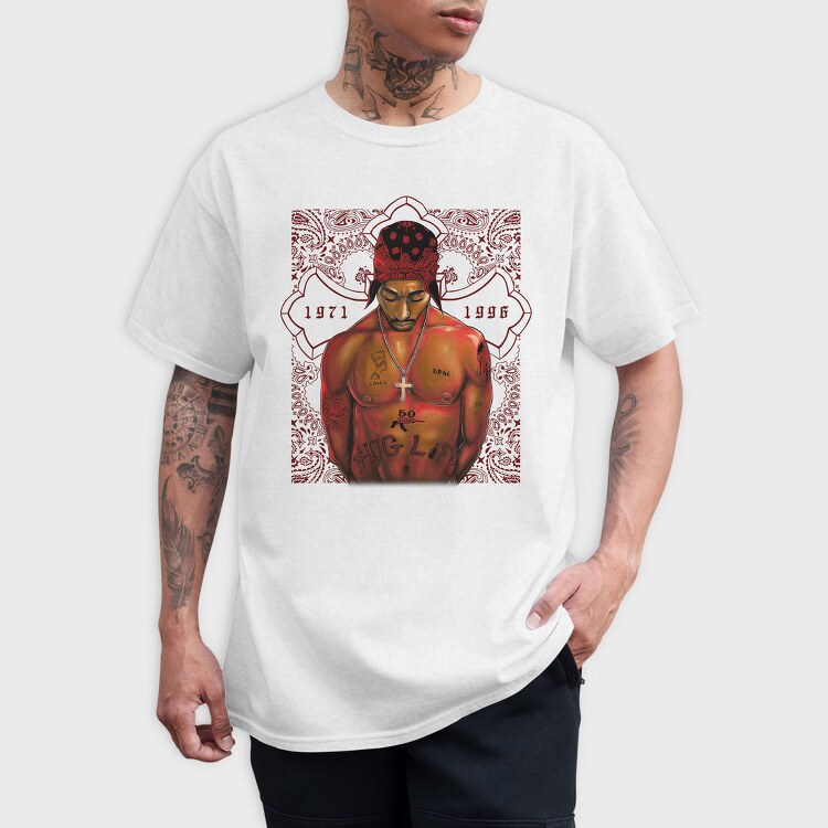 Tupac Tribute Paisley Tattoo 1971 1996, Tricou Barbati (Unisex)