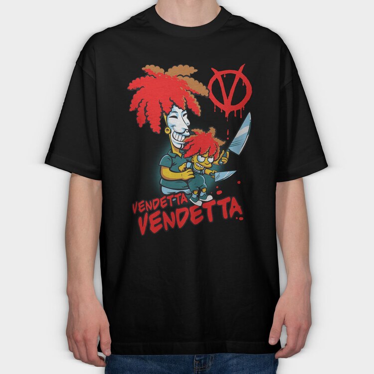 Venetian Mask Knife Simpsons Vendetta, Tricou Oversize Barbati (Unisex)