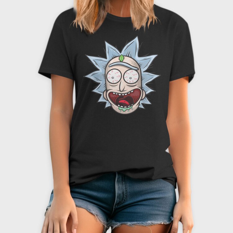 Zombie Rick Morty Eyes Blood, Tricou Barbati (Unisex)
