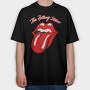 Rolling Stones Lips Red Crack Rock Ribbons, Tricou Oversize Barbati (Unisex)
