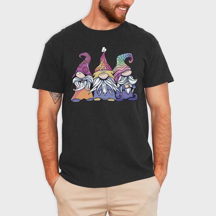 Hippie Gnomes Pastel, Tricou Barbati (Unisex)