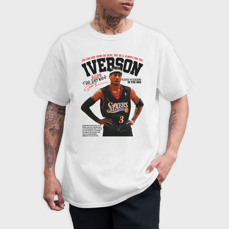 Allen Iverson Philadelphia 76Ers, Tricou Barbati (Unisex)