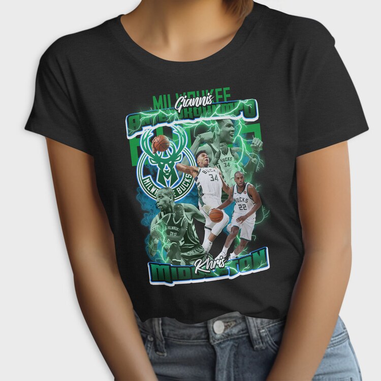 Milwaukee Bucks Nba Bootleg, Tricou Femei