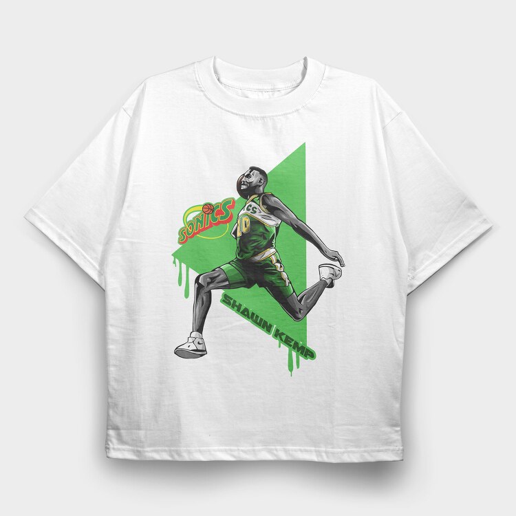 SHAWN KEMP Art2, Tricou Oversize Barbati (Unisex)