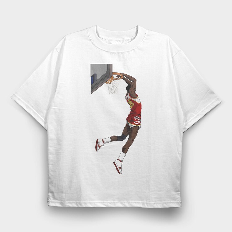 DOMINIQUE WILKINS, Tricou Oversize Barbati (Unisex)