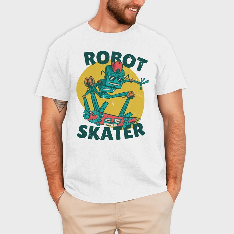 Robot Skater, Tricou Barbati (Unisex)