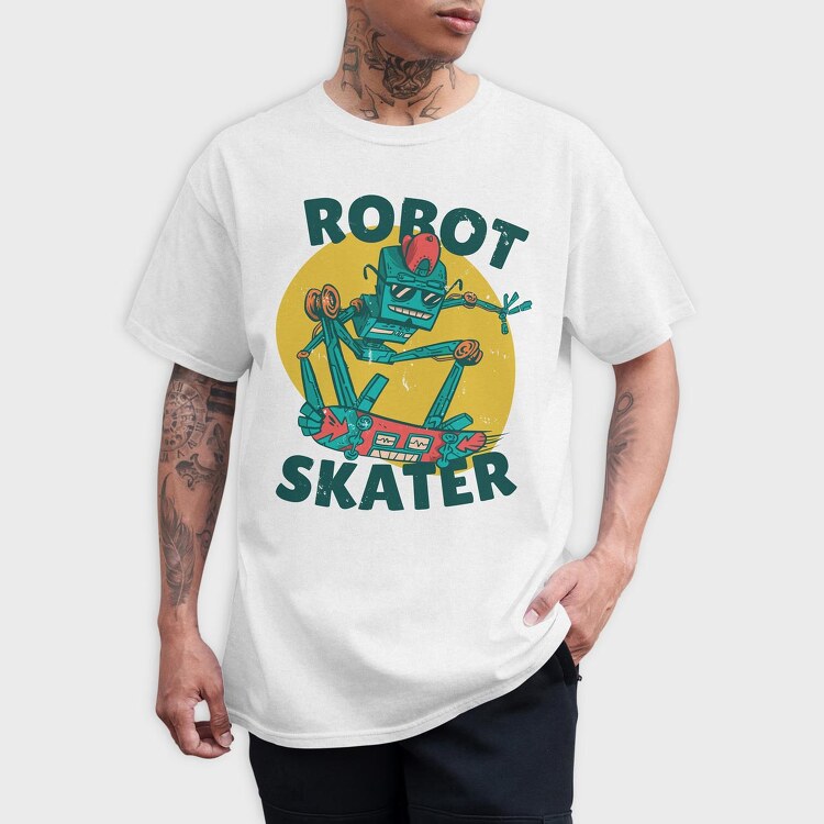 Robot Skater, Tricou Barbati (Unisex)