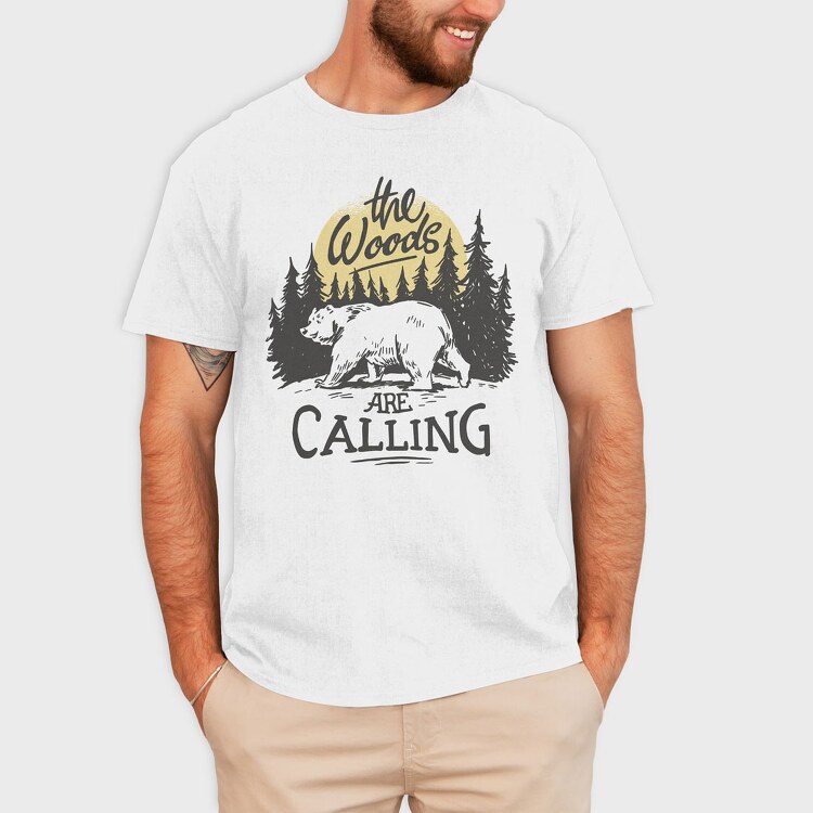 The Woods Are Calling Bear Sun, Tricou Barbati (Unisex)