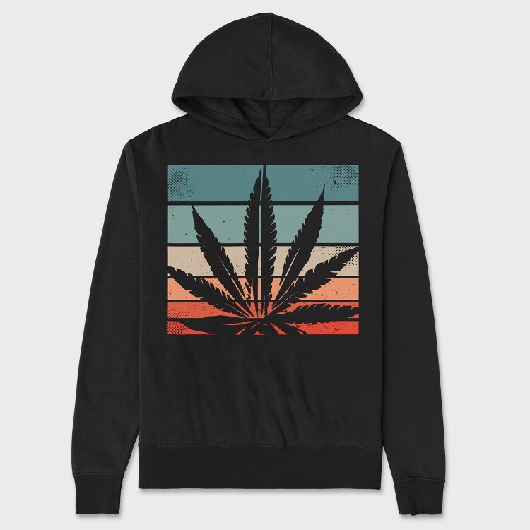 Cannabis Retro Design, Hanorac Oversize Barbati (Unisex)