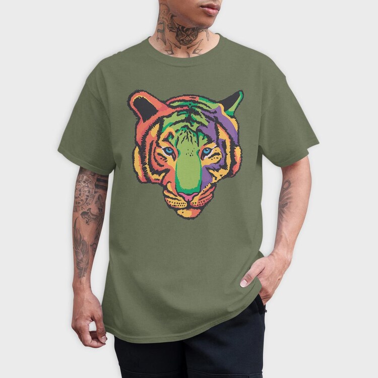 Colorful Tiger, Tricou Barbati (Unisex)