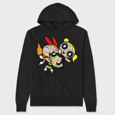 Cartoon Retro the Powerpuff Girls 1, Hanorac Oversize Barbati (Unisex)