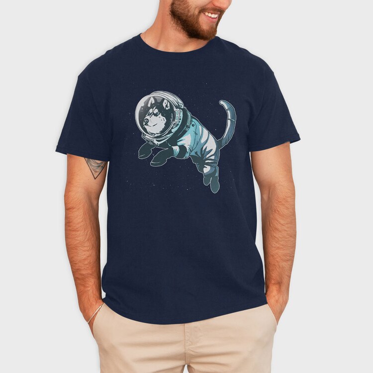 Astronaut Husky, Tricou Barbati (Unisex)