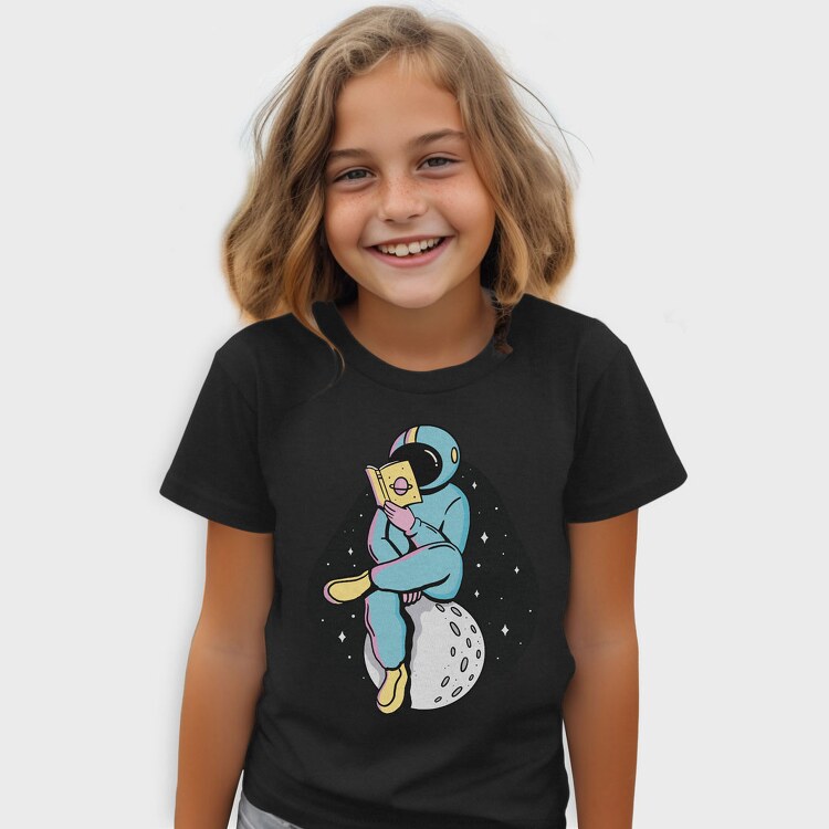 Astronaut Reading moon, Tricou Copii