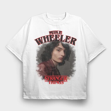 Mike Wheeler Halftone, Tricou Oversize Barbati (Unisex)