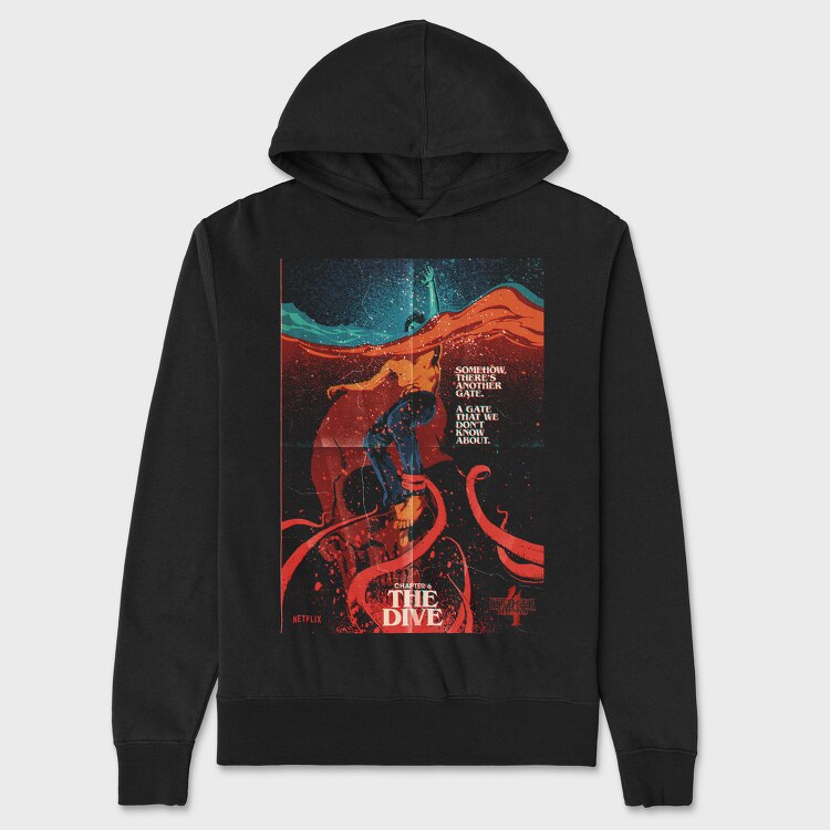 Stranger Things Dive, Hanorac Oversize Barbati (Unisex)