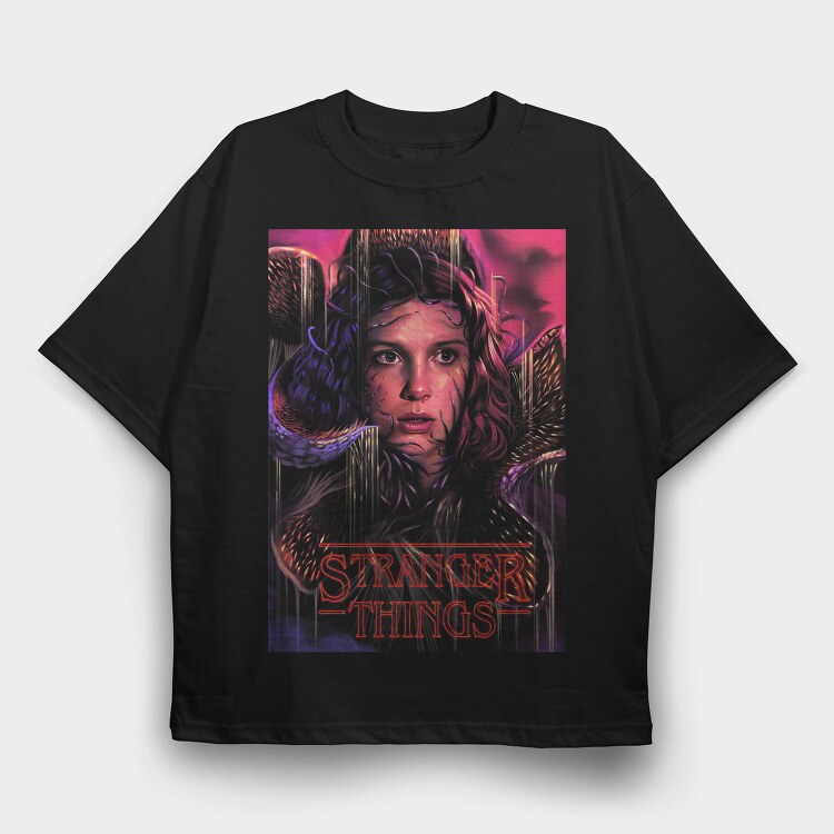 Stranger Things Eleven, Tricou Oversize Barbati (Unisex)